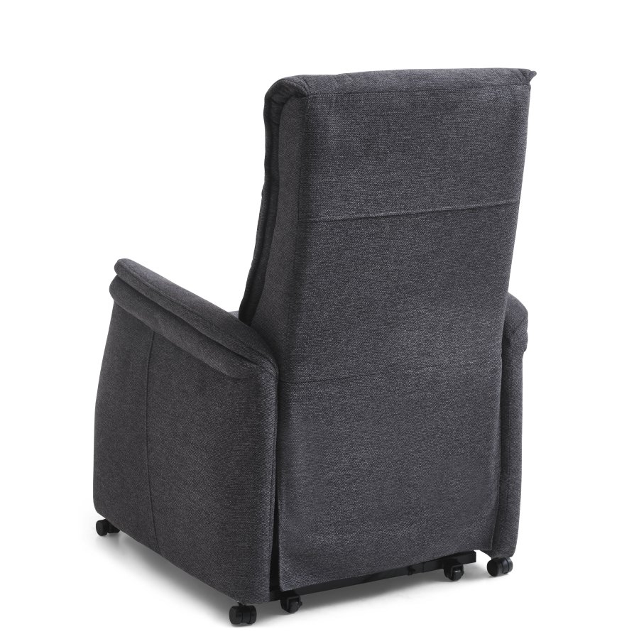 Victor recliner stol, m. 1 motor, sdelft, vippefunktion, skammel, armln, hjul - antracitgr stof