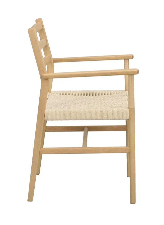 ROWICO Harlan spisebordsstol, m. armln - lys beige papirsnor og natur eg