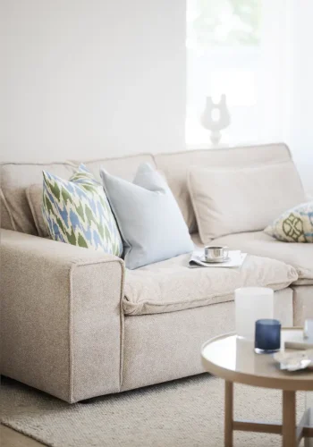 ROWICO Rawlins 3 pers. sofa, m. 4 hynder - beige stof