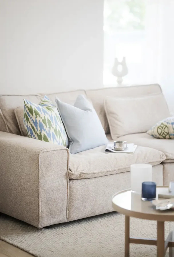 ROWICO Rawlins 3 pers. sofa, m. 4 hynder - beige stof