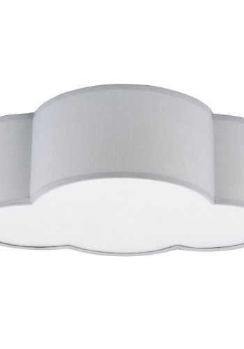 TK Sky brnelampe, Mini - gr stof og hvid plastik