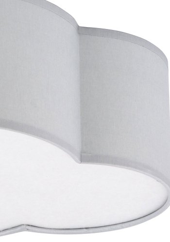 TK Sky brnelampe, Mini - gr stof og hvid plastik