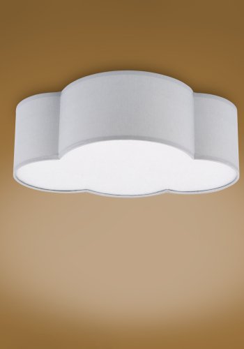 TK Sky brnelampe, Mini - gr stof og hvid plastik