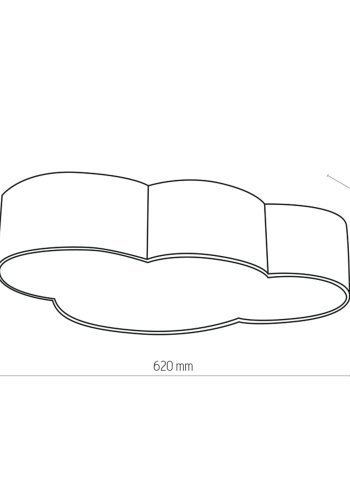 TK Sky brnelampe - gr stof og hvid plastik