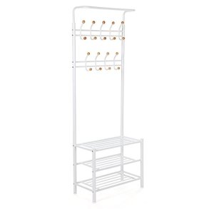 SONGMICS entréopstilling, m. knager og 3 hylder - hvid stl