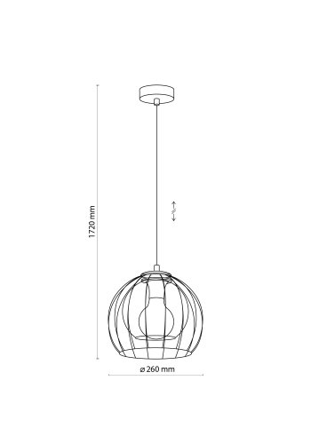 TK Universo loftlampe 260 - grafit glas og sort metal