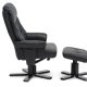 Cosy recliner lnestol, inkl. fodskammel - sort kunstlder og sort tr