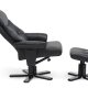 Cosy recliner lnestol, inkl. fodskammel - sort kunstlder og sort tr