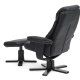 Cosy recliner lnestol, inkl. fodskammel - sort kunstlder og sort tr