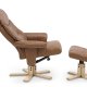 Cosy recliner lnestol, inkl. fodskammel - cognac kunstlder og natur tr