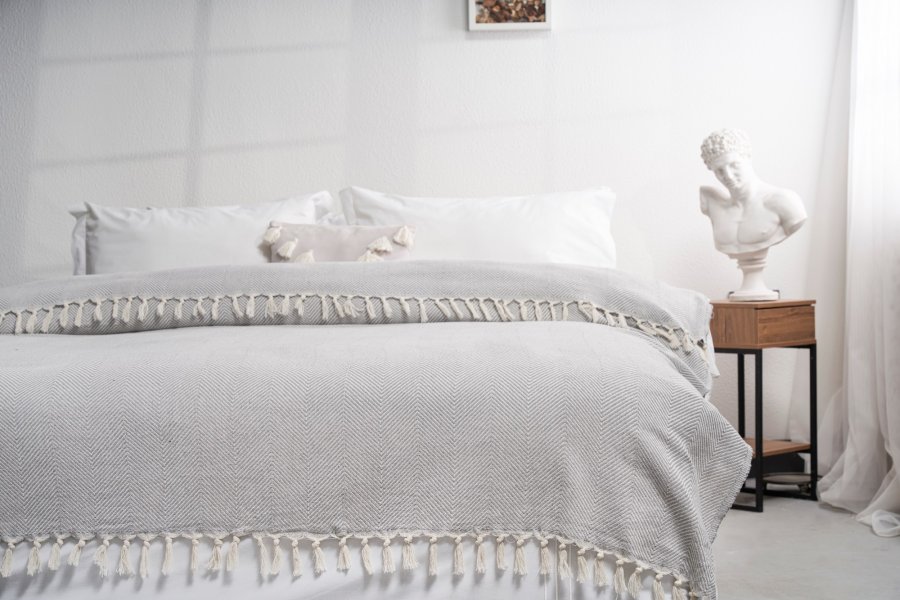 NORDVÄRK Bal?ks?rt? sengetppe, rektangulr - antracitgr bomuld (200x230)