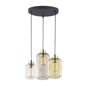 TK Marco loftlampe, m. 3 skrme - multifarvet glas