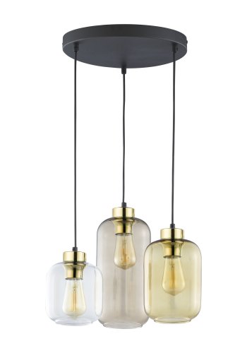 TK Marco loftlampe, m. 3 skrme - multifarvet glas