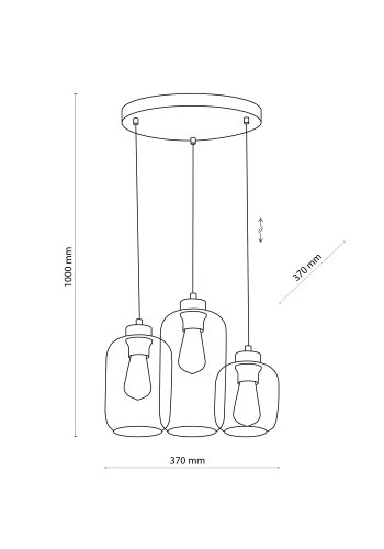 TK Marco loftlampe, m. 3 skrme - multifarvet glas