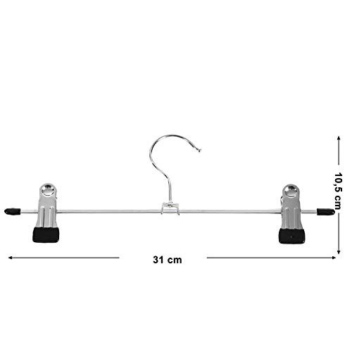 SONGMICS buksebjle, nederdelsbjle, skridsikker, m. clips til buksestrmper - slv stl (st m. 20)