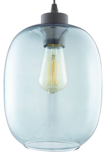 TK Elio loftlampe - bl glas og sort metal