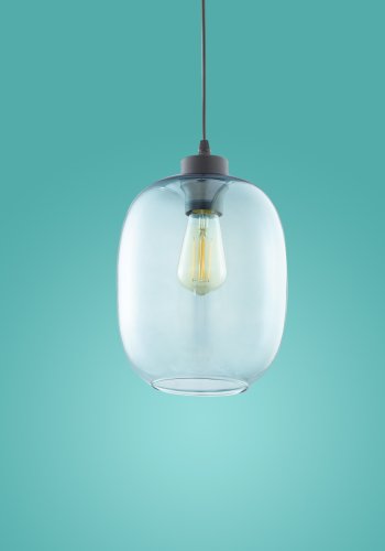 TK Elio loftlampe - bl glas og sort metal