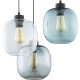 TK Elio loftlampe, m. 3 skrme - multifarvet glas og sort metal