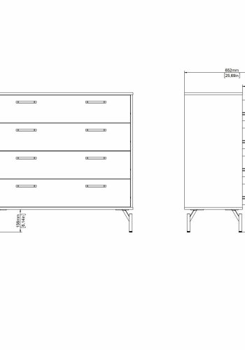 TVILUM Dana Chest 4 skuffer, Matt Black, 98,7 x 39,8 x 95,8 cm