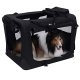 FEANDREA hundekasse, foldbar, m. hndtag - mesh, sort stof og metal