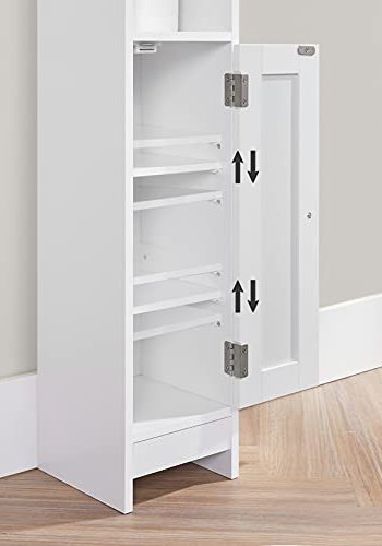 VASAGLE badevrelsesskab, m. 1 lge og 3 hylder - hvid MDF