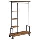 VASAGLE tjstativ, m. 5 hylder og hjul - brun MDF og sort stl