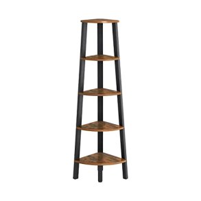 VASAGLE hjrnereol, m. 5 hylder - brun spnplade og sort stl