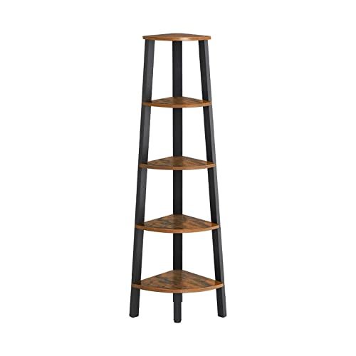 VASAGLE hjrnereol, m. 5 hylder - brun spnplade og sort stl