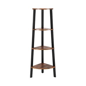 VASAGLE hjrnereol, m. 4 hylder - rustik brun spnplade og sort stl