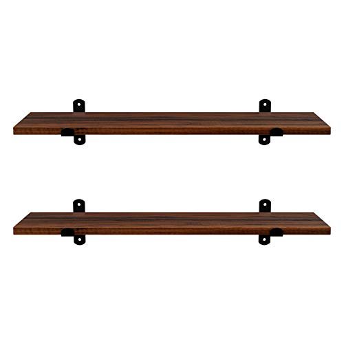 SONGMICS vghylde, rektangulr - brun MDF og sort jern (st med 2)