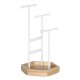 SONGMICS smykkestativ - hvid jern og natur tr