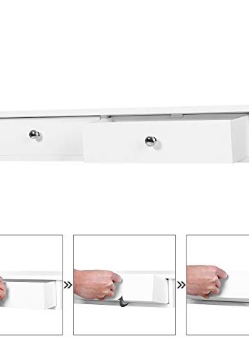 SONGMICS vghylde, m. 2 skuffer - hvid hjglans MDF