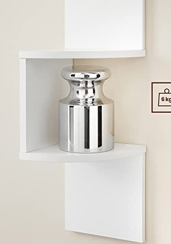 VASAGLE hjrne vghylde - hvid spnplade