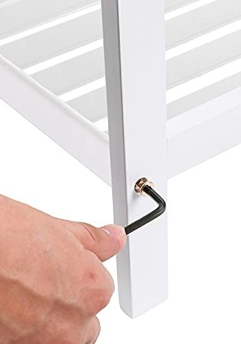 SONGMICS skohylde, m. 2 hylder - hvid bambus