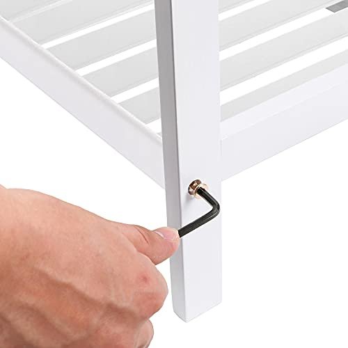 SONGMICS skohylde, m. 2 hylder - hvid bambus