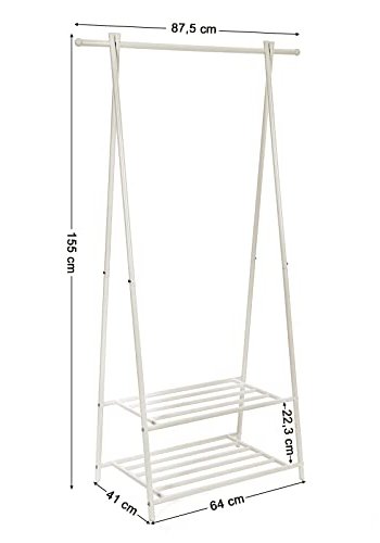 SONGMICS tjstativ, m. 2 hylder - hvid jern