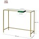 VASAGLE konsolbord, rektangulr - hrdet glas og guld stl (100x35)