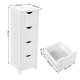 VASAGLE badevrelsesskab, m. 4 skuffer - hvid MDF