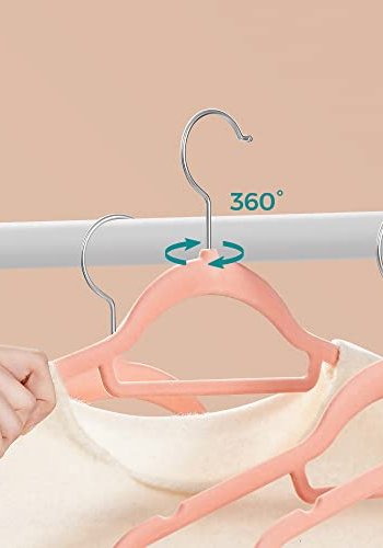 SONGMICS tjbjle, skridsikker, m. 360° drejekroge - lyserd fljl stof (st med 50)