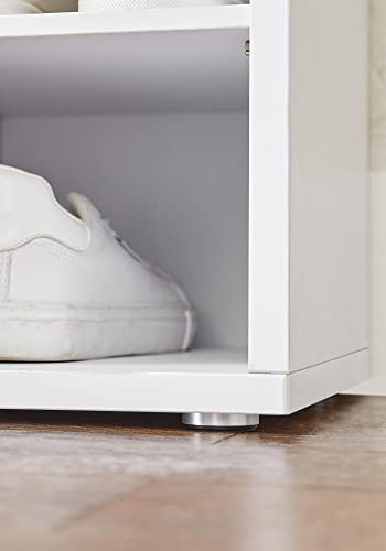 VASAGLE bnk, m. gr hynde og 15 rum til sko - hvid spnplade (105x30)