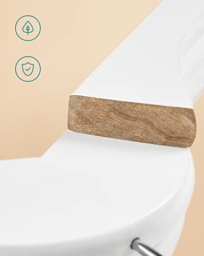 SONGMICS tjbjle, m. skulderhak, skridsikker buksestang, 360° drejelig krog - hvid tr (st med 20)