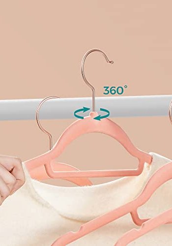 SONGMICS tjbjle, skridsikker, m. bindestang og roseguld krog - lyserd fljl (st med 30)