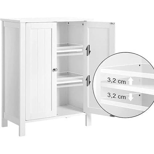 VASAGLE fritstende badevrelsesskab, m. 2 lger og 2 hylder - hvid MDF