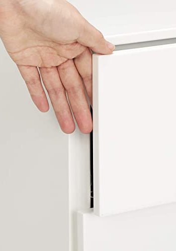 Songmics arkivskab, lsbar, m. 3 skuffer og hjul - hvid stl