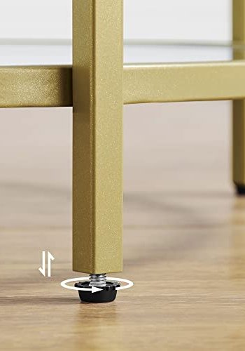 VASAGLE sofabord, rund - hrdet glas og guld stl (50)