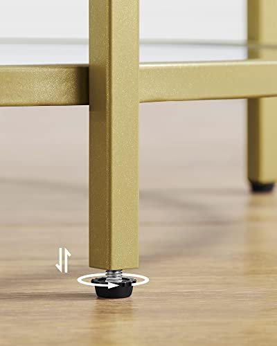 VASAGLE sofabord, rund - hrdet glas og guld stl (50)