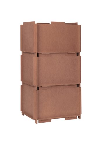 BROSTE COPENHAGEN Stacie opbevaringsbox, stabelbar - brun MDF (34x44)