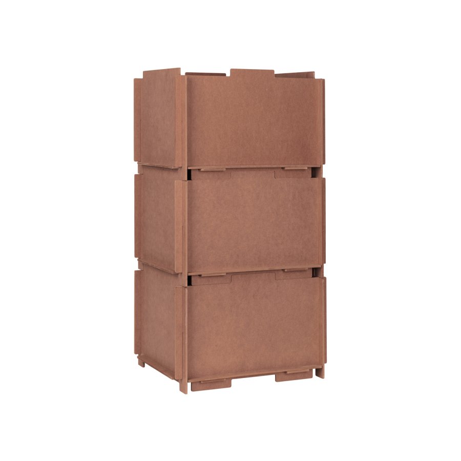 BROSTE COPENHAGEN Stacie opbevaringsbox, stabelbar - brun MDF (34x44)
