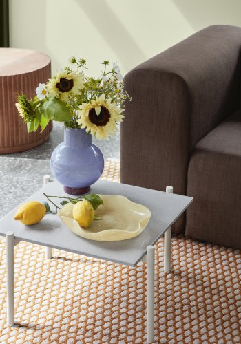 BROSTE COPENHAGEN Elaine sidebord, kvadratisk - off white asketrsfinér og metal (54x54)