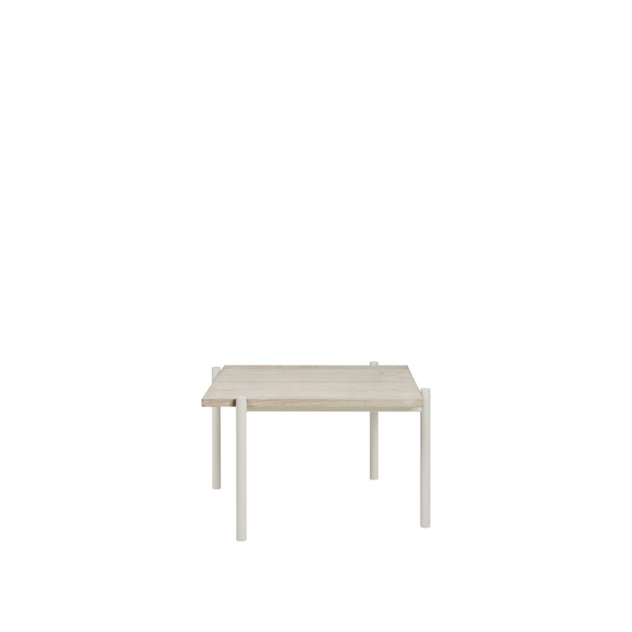 BROSTE COPENHAGEN Elaine sidebord, kvadratisk - off white asketrsfinér og metal (54x54)